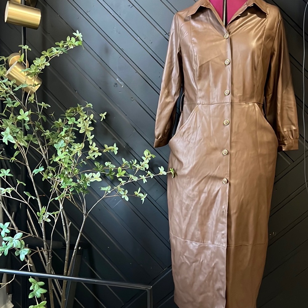 Brand new Zara  faux brown leather dress